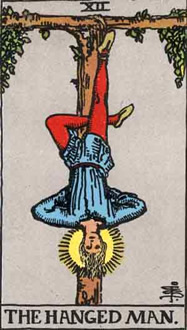The Hanged Man Major Arcana Tarot Card from Rider Waite Tarot Deck