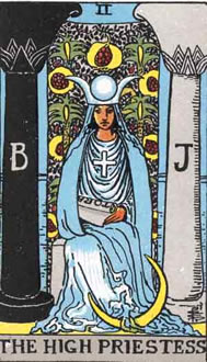 The High Priestess Major Arcana Tarot Card from Rider Waite Tarot Deck