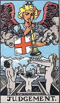 The Judgment Major Arcana Tarot Card from Rider Waite Tarot Deck