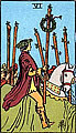Image of the Rider Waite Six of Wands Tarot Card