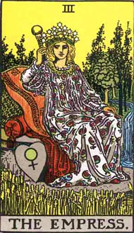 The Empress Major Arcana Tarot Card from Rider Waite Tarot Deck