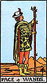 Image of the Rider Waite Page of Wands Tarot Card
