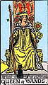Image of the Rider Waite Queen of Wands Tarot Card