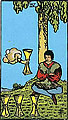 Image of the Rider Waite Four of Cups Tarot Card