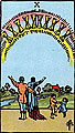 Image of the Rider Waite Ten of Cups Tarot Card