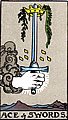 Image of the Rider Waite Ace of Swords Tarot Card