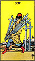 Image of the Rider Waite Seven of Swords Tarot Card