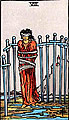 Image of the Rider Waite Eight of Swords Tarot Card