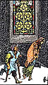 Image of the Rider Waite Five of Pentacles Tarot Card